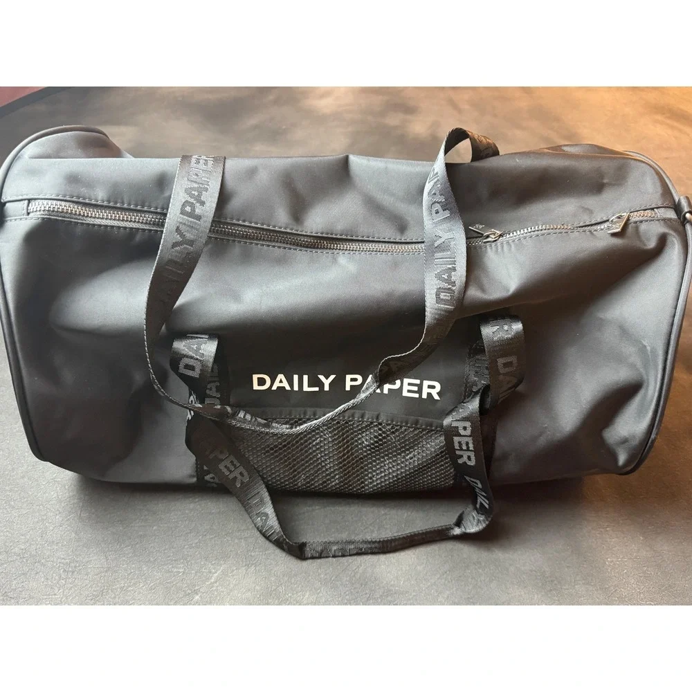 Daily Paper Duffle Bag Black Nylon Travel Gym Weekender Streetwear Logo Large